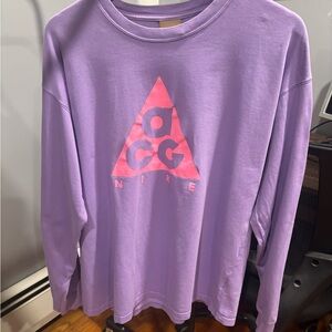 Nike ACG Lavender Long Sleeve with Pink Logo